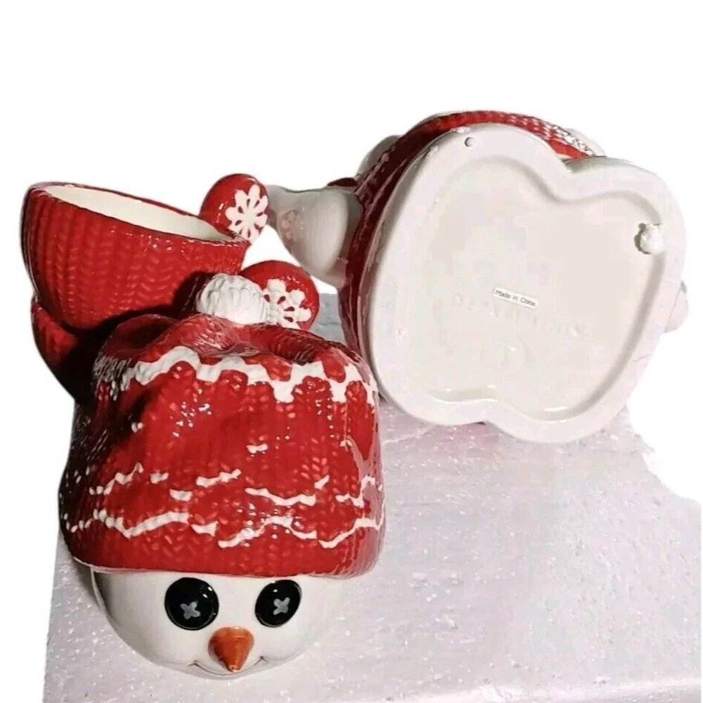 New Department 56 Billy Buttons Hot Cocoa Set Pot and 2 Cups Year 2002 Snowman